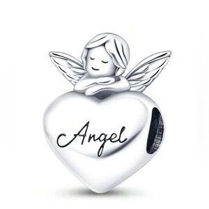 Sweet Angel Heart Charm 925 sterling silver